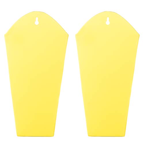 Monarch Abode 20711 Yellow Stonewashed Galvanized Metal Wall Planter (Set Of 2) #TOP6