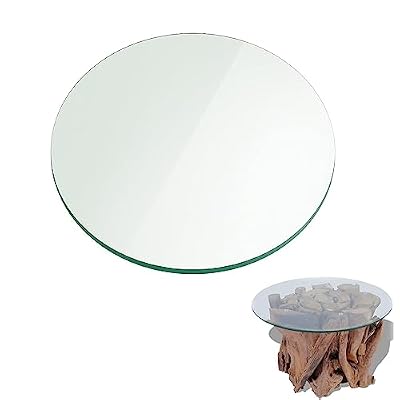 Beveled Edge Tabletop Round Glass Table Top With Pencil Polished Tempered Glass for DIY Table Round Transparent Tempered Glass Table Top DIY Furniture Every Diameter Available ( Size : CLEAR-85CM(34IN