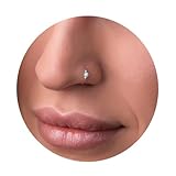 Thin Blue Opal Nose Ring – 14K Gold Filled Snug 7mm Piercing Hoop – Tiny 24 Gauge Nose Hoop – 2mm Light Blue Opal - Dainty Gift Wrapped Ready Purchase
