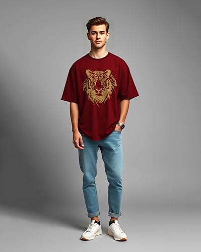 Image of AUSK Oversized Tshirts || Half Sleeve Round Neck T-Shirts for Men