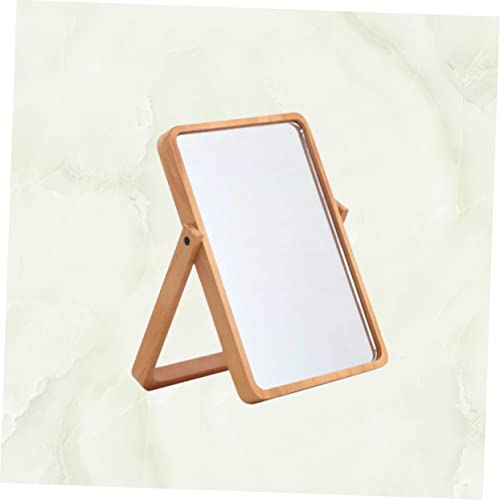 Espejo de Maquillaje Plegable de Madera con Luz Relleno Cuadrado miniatura 4