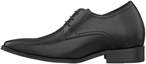CALTO Men's Invisible Height Increasing Elevator Shoes - Black Premium Leather Lace-up Formal Derby Oxfords - 2.8 Inches Taller - Y5011 - Size 9 D(M) US | Image 2