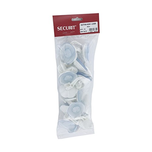 Securit White Suction Hooks With Lever 50Mm Pack 15