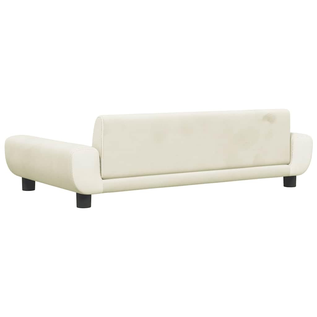 Cuccia per cani in velluto color crema, 100 x 54 x 33 cm, con fondo antiscivolo, cuscino morbido, delicato sulle articolazioni, per cuccioli anziani, accogliente letto per animali domestici