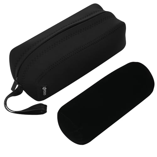 Cosmos ® Black Color Neoprene Watch and Bracelet Travel Storage Roll Bag with Black Removable Tube Velvet holder