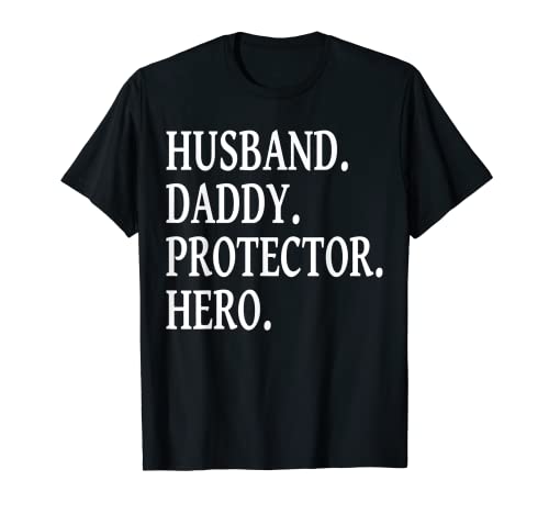 Uomo Husband Daddy Protector Hero For Men Funny Father's Day Maglietta