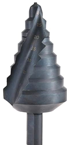 Naisde Brocas escalonadas de titanio Hss Step Cone Drill Bit Hole Cutter Set de 12 mm Triángulo Redondo Vástago estriado Borde Paso Taladro 8 tamaños 10-45 mm Cover