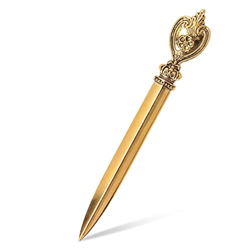 Vintage Letter Opener Knife, Desk Letter Opener Knife Metal Envelope Opener Lightweight Hand Envelope Slitter Desk Office Letter Opener(Gold) #TOP4
