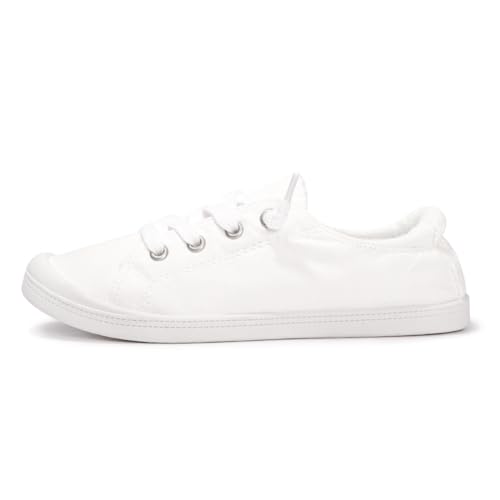 FUNKYMONKEY Shoes for Women, Comfort Low Top Canvas Slip On Sneakers Classic Casual Walking Shoes2