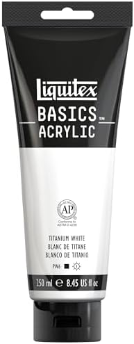 Liquitex BASICS Acrylic Paint, 250ml (8.5-oz) Tube, Titanium White