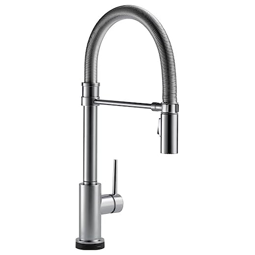 Delta Faucet Trinsic Pro Commercial Style Kitchen Faucet, Touch Kitchen Faucets with Pull Down Sprayer, Kitchen Sink Faucet, Touch Faucet, Delta Touch2O Technology, Arctic Stainless 9659T-AR-DST