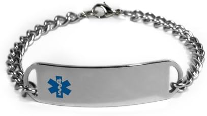 HEART VALVE Medical ID Alert Pulsera con emblema en relieve de acero inoxidable. Estilo D, serie premium.