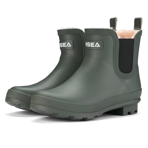 HISEA Women's Plush Rain Boots Waterproof, Chelsea...