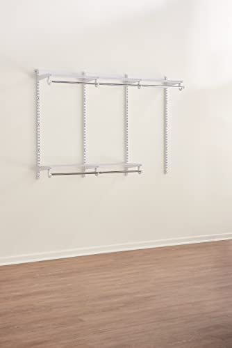 Rubbermaid Configurations Classic Closet Kit, White, 3-6 Ft., Wire Shelving Kit With Expandable Shelving And Telescoping Rods, Custom Closet Organization System, Easy Installation #TOP2
