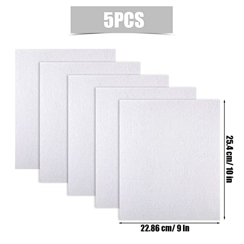 Image of Savita 5pcs 25.4 x 22.8cm /10 x 9 inch 3mm Thick Felt Sheets, Stiff Felt Fabric Sheets for Crafts Hard Felt Squares for Sewing Crafting Cushion and Padding (White)