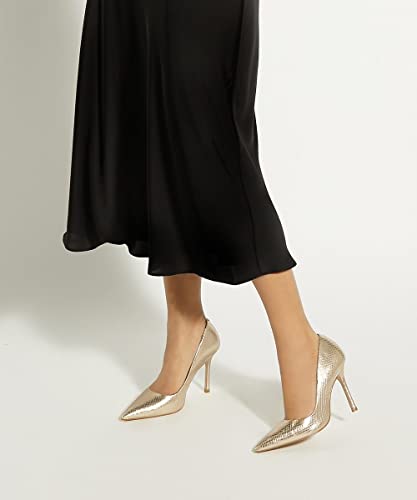 Dune London Bento Gold Rept Print Leather 37 (US Women's 6) B (M)3