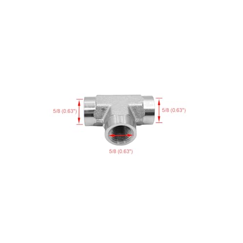 Image of 5605-06-06-06 Hydraulic Hose Adapter Fitting 3 /8 inchFemale(3 /8 inch-18NPTF) x 3 /8 inchFemale(3 /8 inch-18NPTF) x 3 /8 inchFemale(3 /8 inch-18NPTF) Street Tee SAE Pipe Joints Connector Carbon Steel