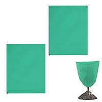 ZEACCT 2er-Pack Frostschutz-Pflanzenschutz, Winter-Kordelzug-Pflanzenschutz, Warmer Pflanzenschutz, Topfpflanzenschutz, Winddichter Pflanzenschutz, Vliesstoff, Wiederverwendbar (Grün)