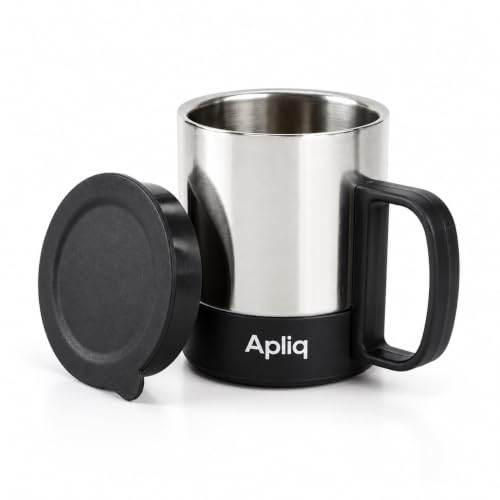Apliq Coffee Tea Milk Mug with Lid Insulated Stainless Steel & Inner Stylist Double Wall Cup Keeps Beverages Hot & Cold for Home Office Restaurant Use.(Multi-Colour) - 200 Ml
