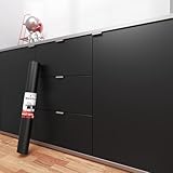 Decotalk Carta Adesiva per Mobili Cucina Nero 30X300cm Pellicola Adesiva per Mobili Nero Rimovibile PVC Plastica Vinile Carta da Parati Moderna Decorativa per Armadio Porta Tavolo Desktop Impermeabile