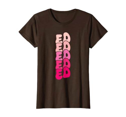 ED Vintage Personalized Name I Love ED T-Shirt, Women, Brown, X-Small