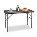 Produktbild Relaxdays Gartentisch klappbar BASTIAN, rechteckig H x B x T: 74 x 121,5 x 61,5 cm, Metall, Kunststoff, Rattan-Optik, braun