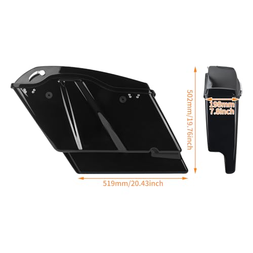 Alforjas rígidas estiradas de 5 pulgadas con tapas de altavoz para motocicletas Harley Touring: Road King, Road Glide, Street Glide, Electra Glide, Ultra Limited (2014-2023), cierre cromado rojo con reflector miniatura 5