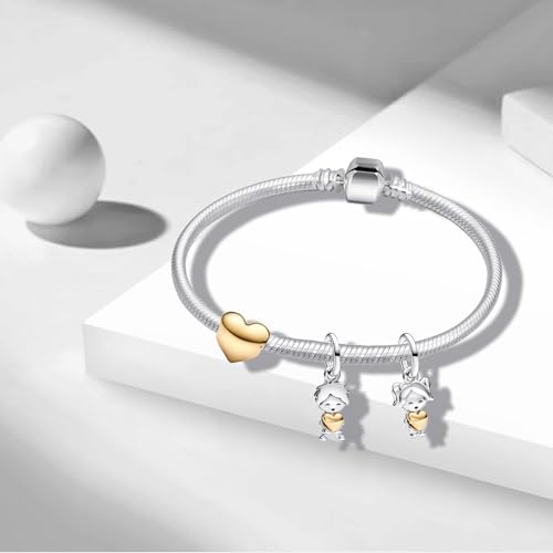 Charms 925 Sterling Silver Love Heart Boys Girls Air balloon Beads Dangle Pendant with 5A Cubic fit for Charm Bracelet for Woman Mother's Day Christmas Birthday Gift3