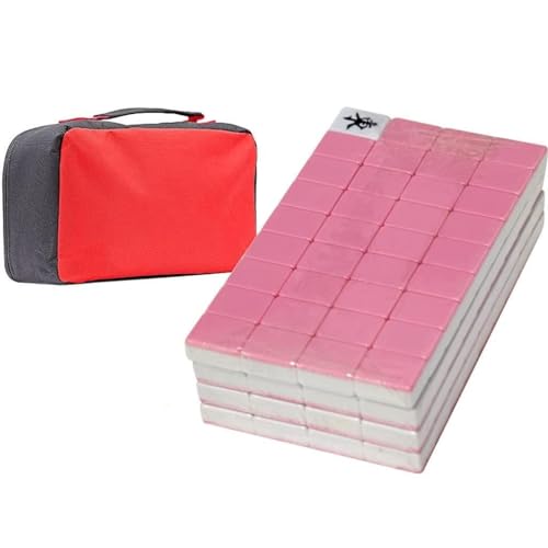 XXZY Classic Chinese Mahjong Juego Conjunto Mini Mini Mahjong Fuerte y Duradero Mahjong Mahjong con 148 Azulejos y Bolsa de Almacenamiento Regalo Maravilloso (Color : Pink, tamaño : 22#)