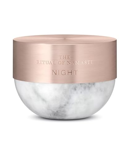 RITUALS The Ritual of Namaste, GLOW - Crema Hidratante Facial de Noche, Antiedad con Complejo Reparador de Bakuchiol, Antiarrugas Reparadora - 50 ml