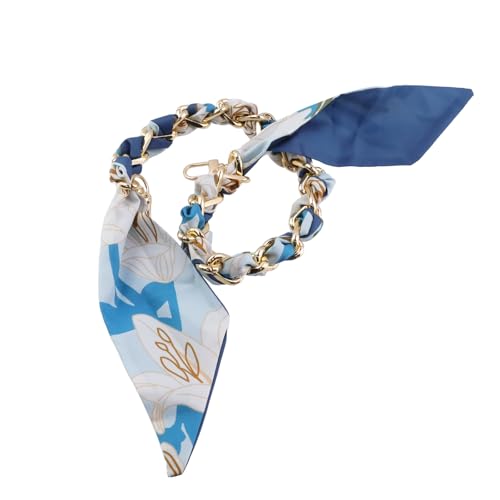 Image of Silk Scarf Purse Chain Strap Handbag Handle Replacement Elegant Bag Decoration for Ladies Bag