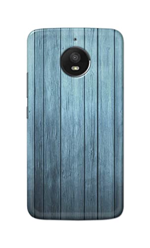Image of Printed Hard Back Cover Case for Motorola Moto E4+ Plus Back Cover (Wooden Blue) -1302