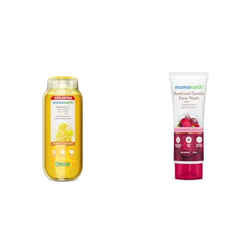 Image of Mamaearth Vitamin C Moisturizing Body Wash with Vitamin C Refreshing Lemon Scent for Skin Illumination 275ml Mamaearth Beetroot Gentle Face Wash Hyaluronic Acid For Hydrated Pink Glow 100Ml