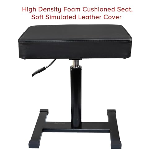 Image of Kadence NK602 Touring Series Hydraulic Adjustable Keyboard & Piano Bench | Heavy-Duty Frame & Smooth Height Adjustment | High-Density Cushioned Seat | Stable Base for Stage & Touring | Black