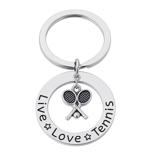 Infinity Collection Tennis Keychain, Live Love Tennis Jewelry- Girls Tennis Racket Keychain, Tennis Themed Gifts for Tennis Players, Tennis Coaches & Tennis Teams