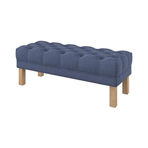 Furninero - Banco Otomano Tapizado Capitoné Nordic Denim Cover