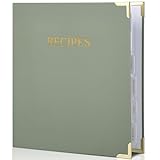 Aesthetic Recipe Binder with Polyester Waterproof cloth Cover - The Perfect Recipe Book with Plastic Sleeves to Write in Your Own Recipes - Quality Blank Cookbook Binder, Cards incl.