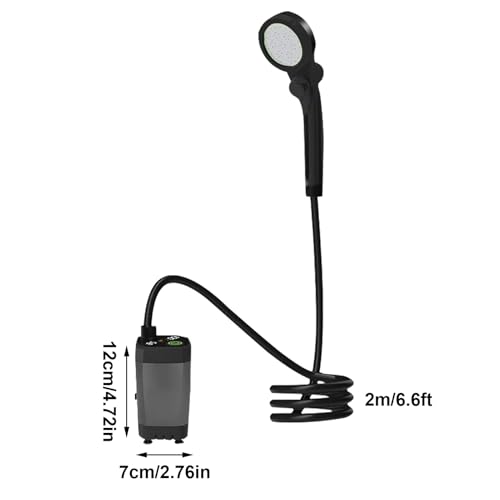 Douche de camp rechargeable étanche avec écran LED et 3 modes de jet