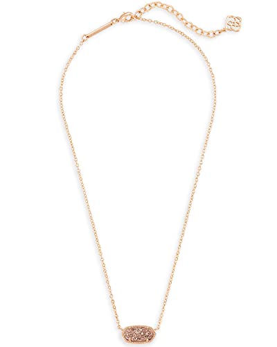 Kendra Scott Elisa Pendant Necklace, Lee Drop Earrings And Elaina Adjustable Chain Bracelet Bundle, Fashion Jewelry For Women, 14K Rose Gold-Plated, Rose Gold Drusy #TOP4