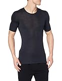 HANRO Men's Woolen Silk M S/SLV Shirt 73401, Anthrazit, Large