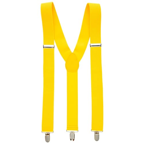 Bretelles fluo jaune ajustables pour briller au carnaval et fêtes