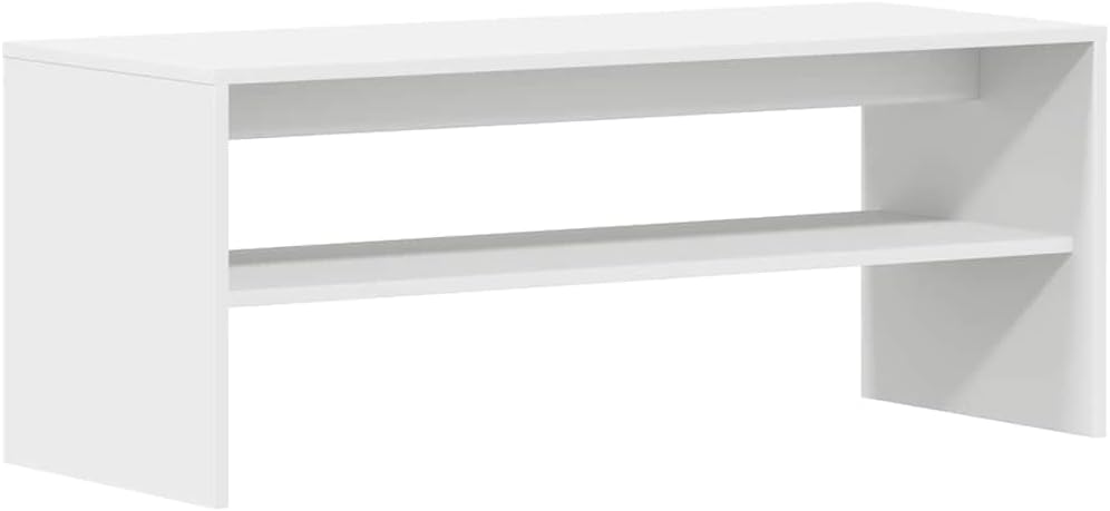 vidaXL Modern White TV Cabinet 39.4X15.7X15.7 in Engineered Wood Matte Finish with Plenty of Storage for Living Room and Bedroom