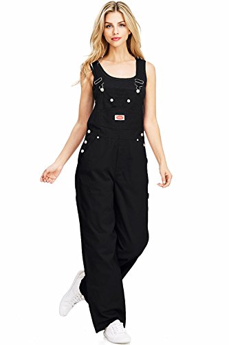 Revolt Women's Juniors Baggy Straight Leg Twill Overalls