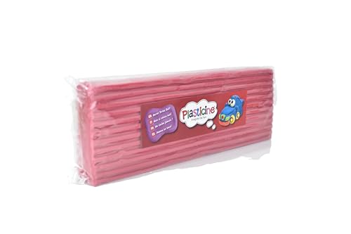 Plasticine 400g, Himbeere, Modelliermasse für Animatoren und Modellbauer, leicht zu formen, ideal für Skulpturen, Modelle und Stop-Motion