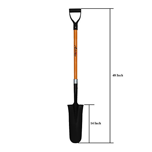 image for AshmanOnline Ashman Drain Spade Shovel (2 Pack) - 48 Inches Long Handl
