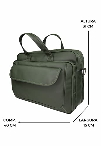 Lenna's Bolsa Pasta Maleta de Mão com Estilo Executivo Masculino Feminino Para Notebook Verde