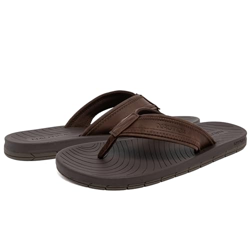 Image of Nautica Men's Flip Flop Shower Sandals Slides - Comfortable Waterproof Beach Footwear Slip-On Thong (Medium /Wide Width)