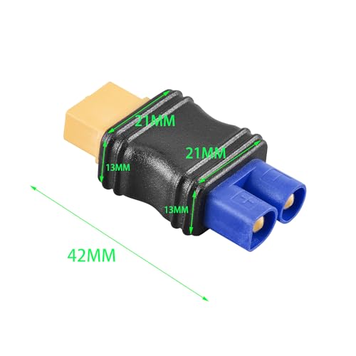 xt60 female to ec3 male connector2 pcs xt60-ec3 injection molded connectors adapterrc battery adapter for lipo battery micro fpv drone
