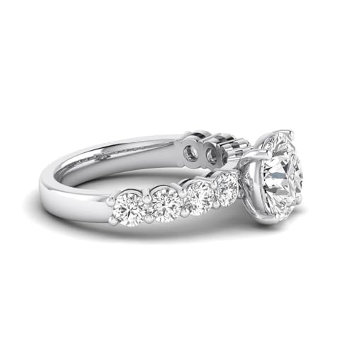 IGI Certified 4.25 Carat (CTTW) Round Lab Grown Diamond (3 Ct, F, VVS2) 14K Gold Engagement Wedding Anniversary Promise Ring for Womens3