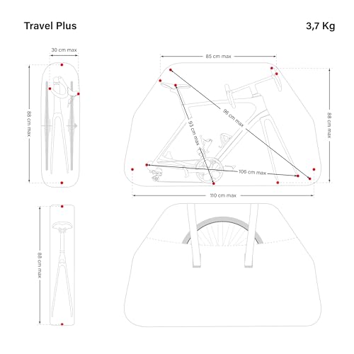Bolsa para llevar bicicleta Travel Plus para viajes en coche 4